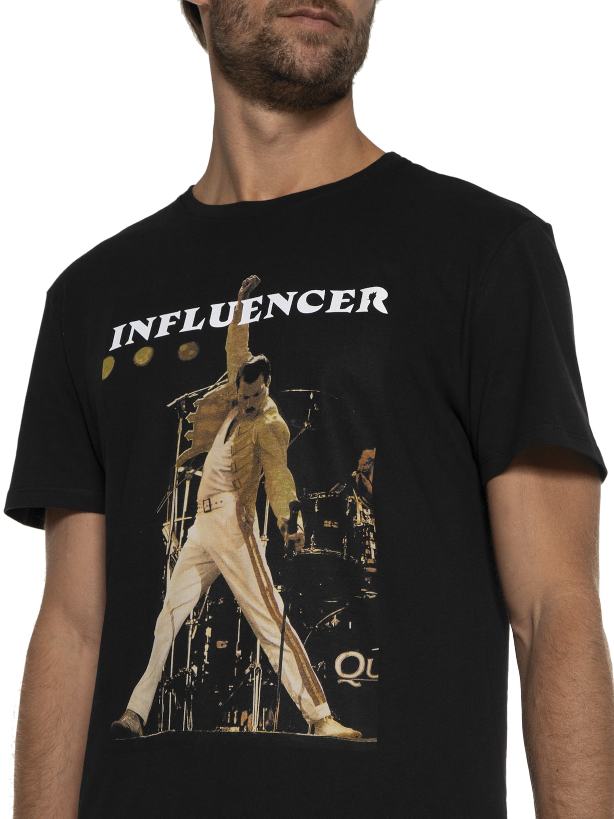 Camiseta Masculina Estampada Influencer Stage Preto Reserva