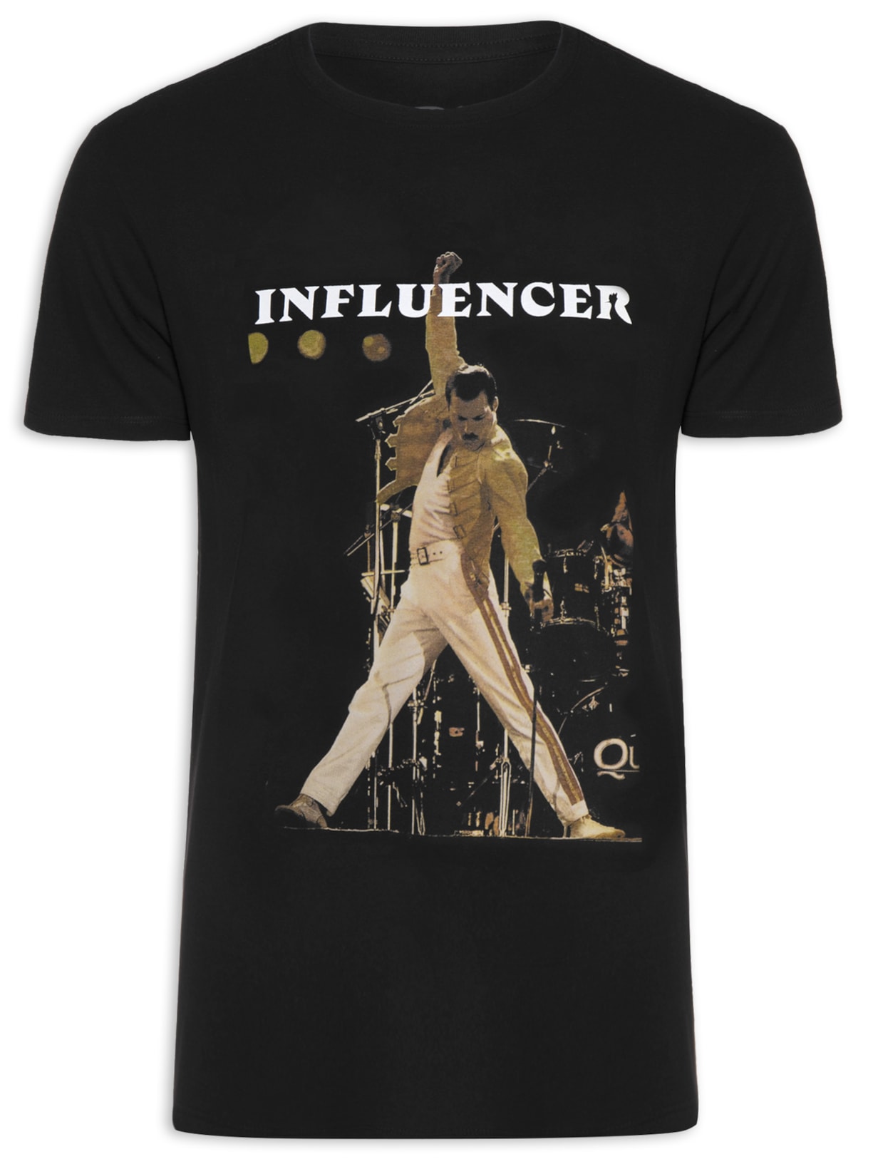 Camiseta Masculina Estampada Influencer Stage - Preto