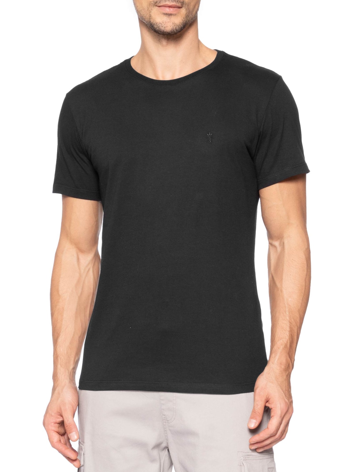 Camiseta Masculina Estampada Invest Happiness Preto Sergio K