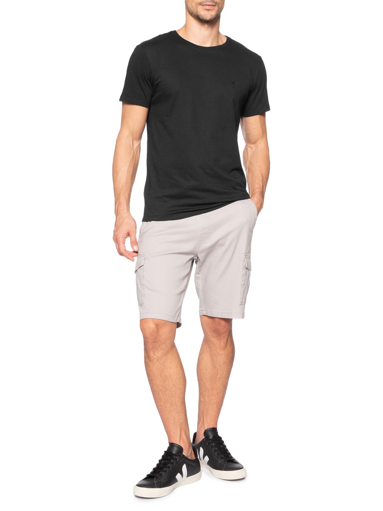 Camiseta Masculina Estampada Invest Happiness Preto Sergio K