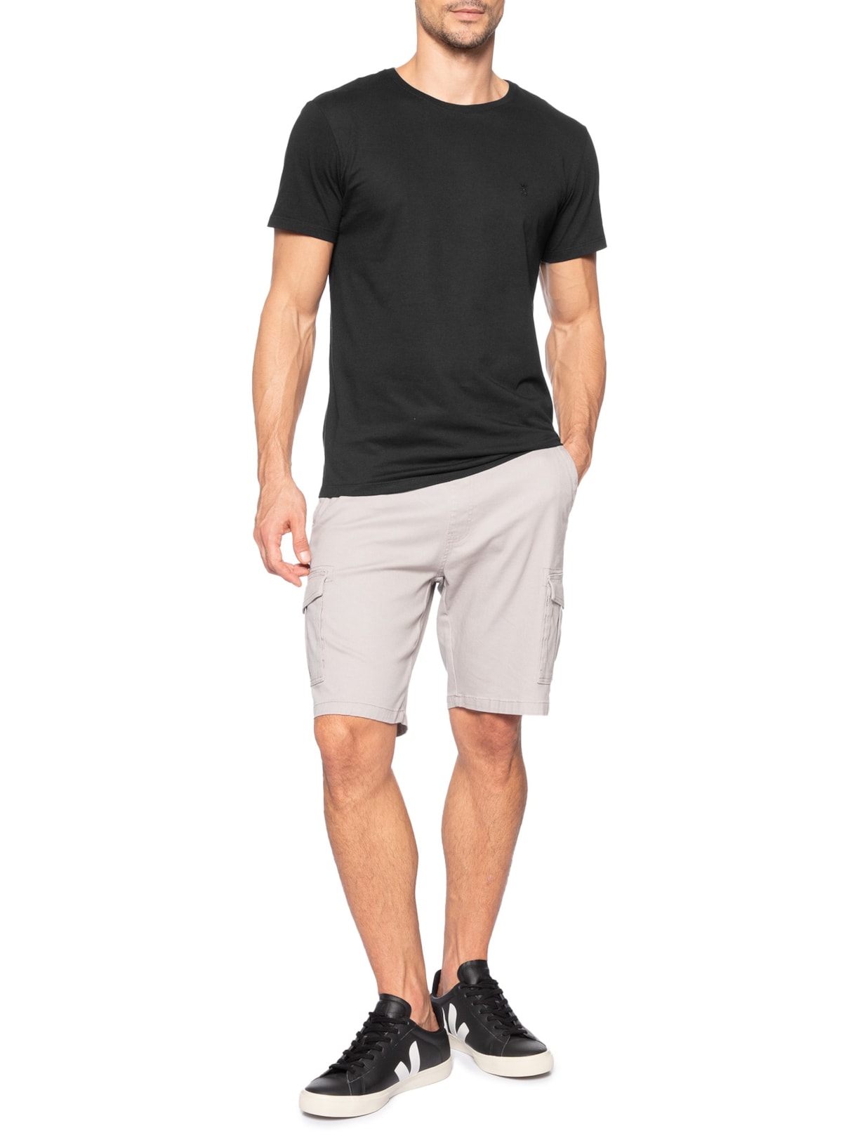 Camiseta Masculina Estampada Invest Happiness Preto Sergio K
