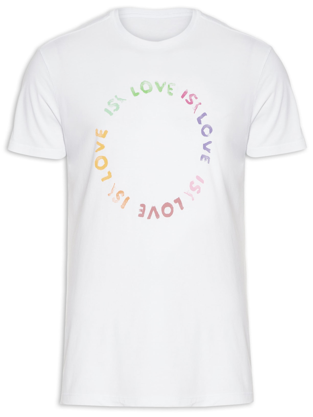 Camiseta Masculina Estampada Is Love - Branco