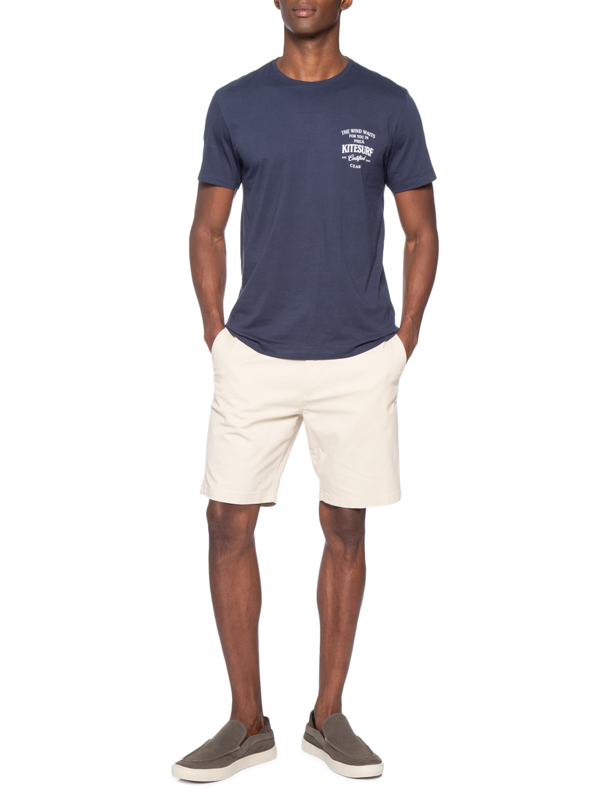 Camiseta Masculina Estampada Kitesurf Azul Sergio K