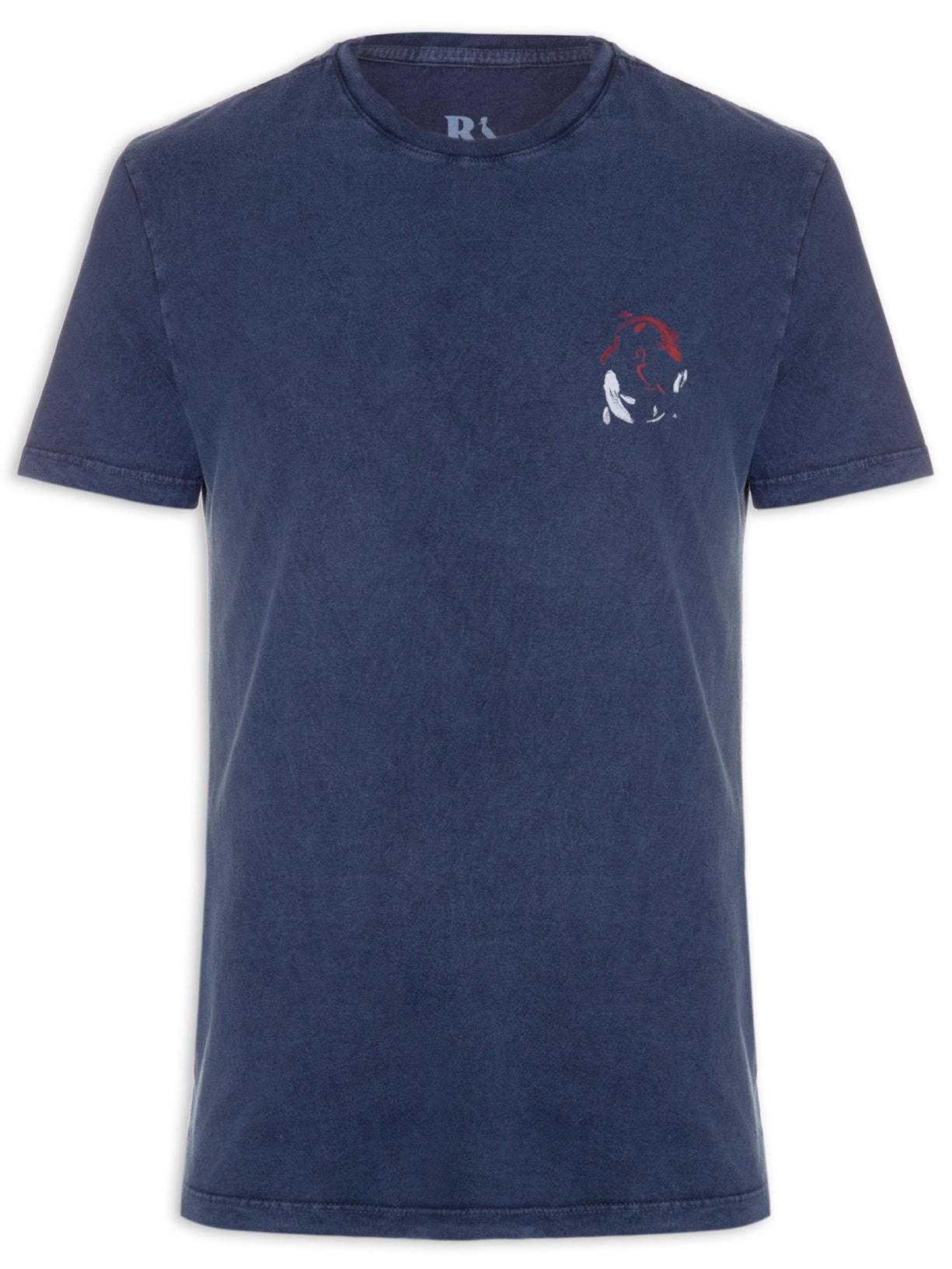 Camiseta Masculina Estampada Koi Aquerela Azul Reserva