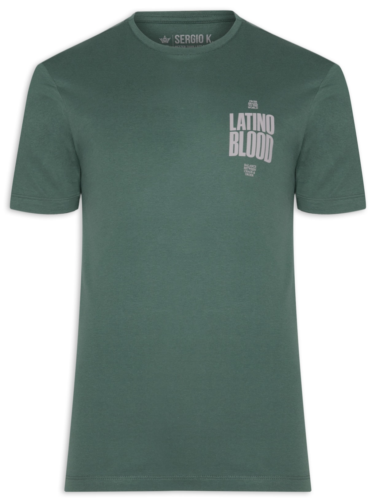 Camiseta Masculina Estampada Latino Blood – Verde Sergio K