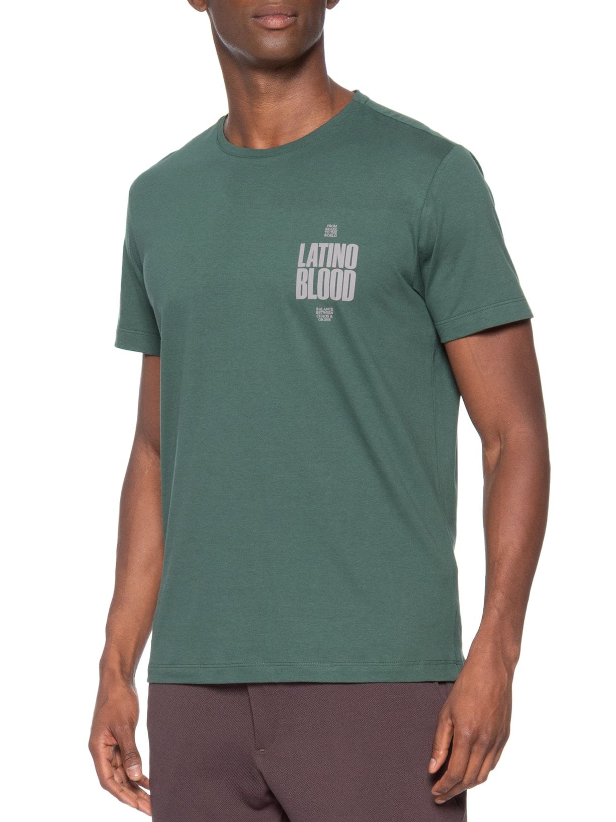 Camiseta Masculina Estampada Latino Blood – Verde Sergio K