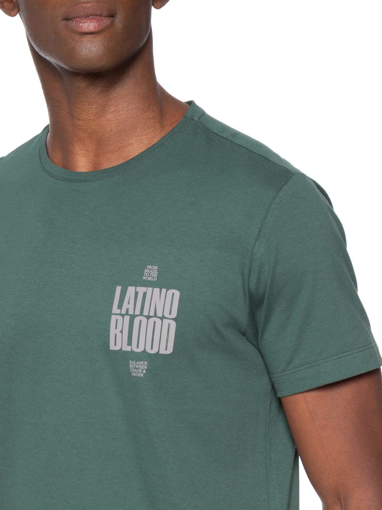 Camiseta Masculina Estampada Latino Blood – Verde Sergio K