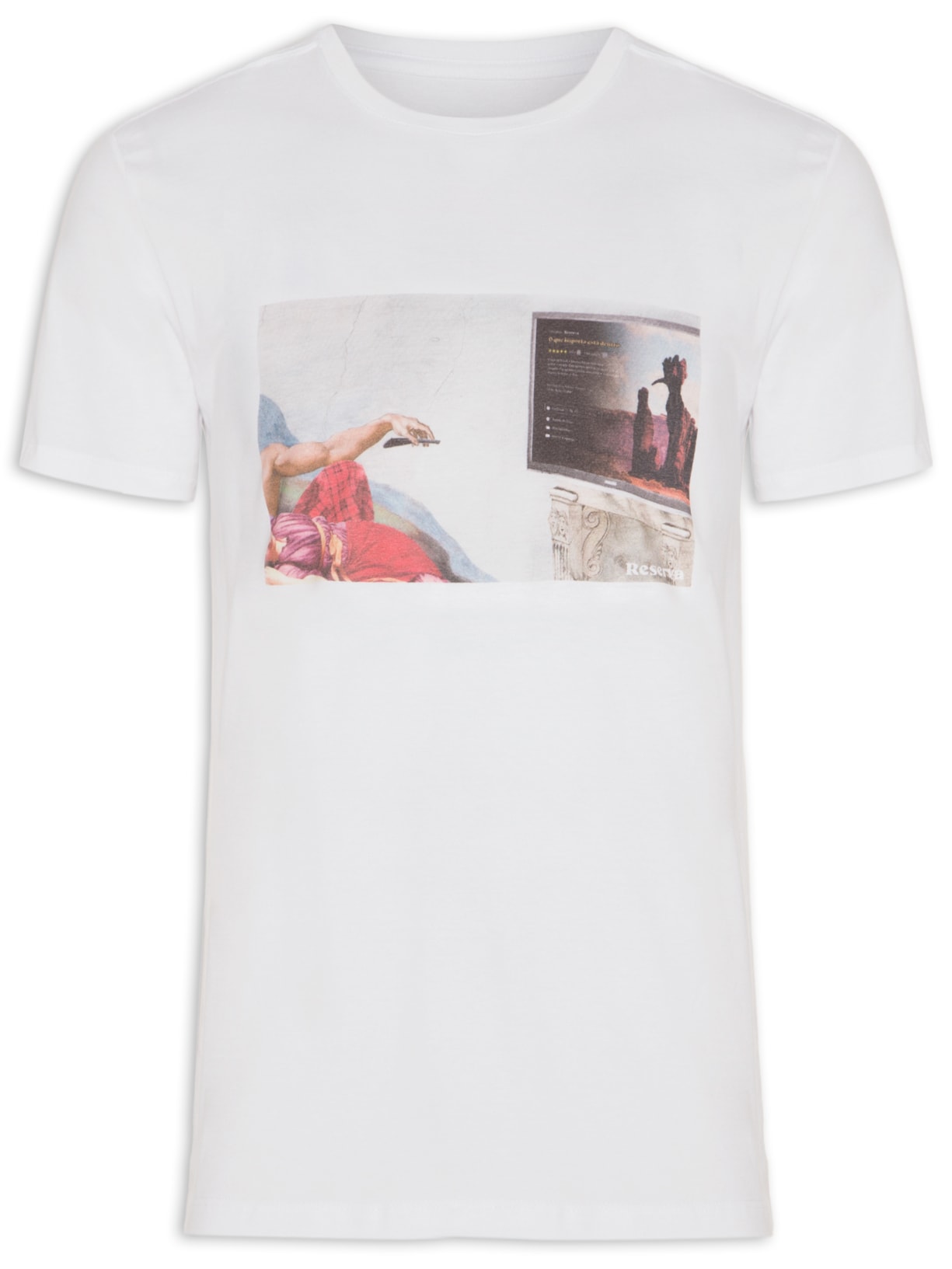 Camiseta Masculina Estampada Lazy - Branco
