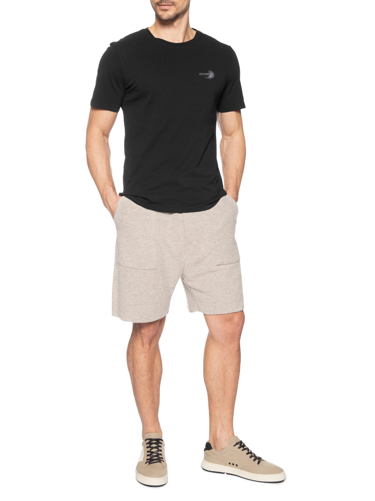 Camiseta Masculina Estampada Liquid Preto Austral
