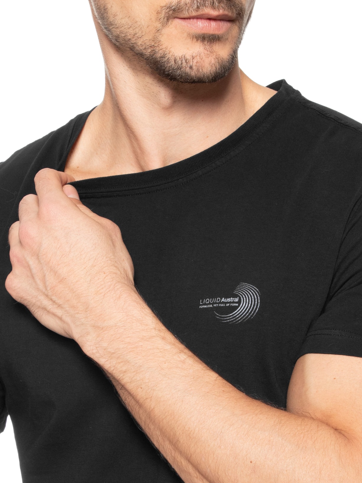 Camiseta Masculina Estampada Liquid Preto Austral