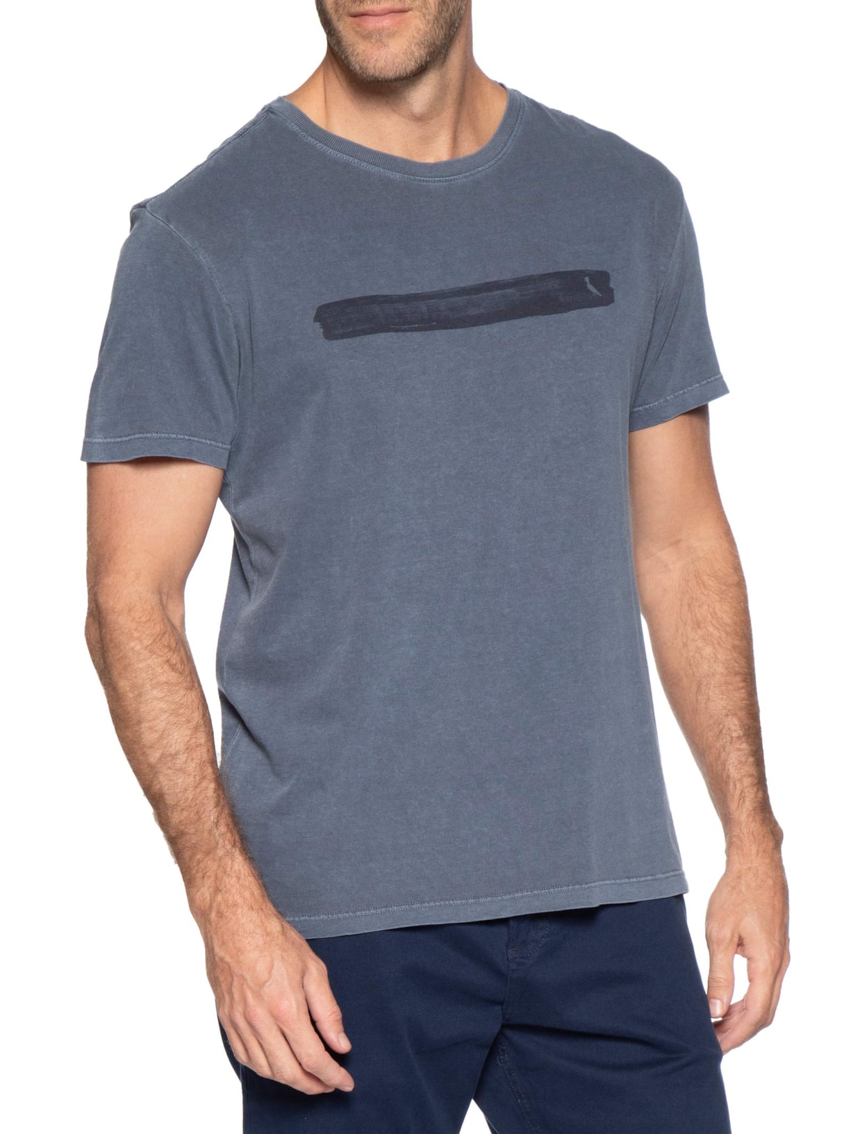 Camiseta Masculina Estampada Listra Azul Reserva