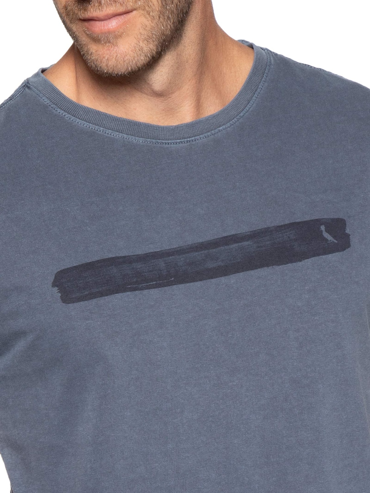 Camiseta Masculina Estampada Listra Azul Reserva
