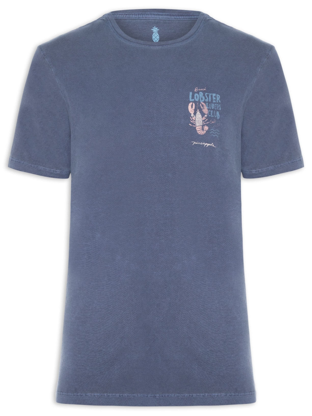 Camiseta Masculina Estampada Lobster Club Azul Pineapple