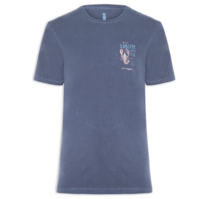 Camiseta Masculina Estampada Lobster Club - Azul
