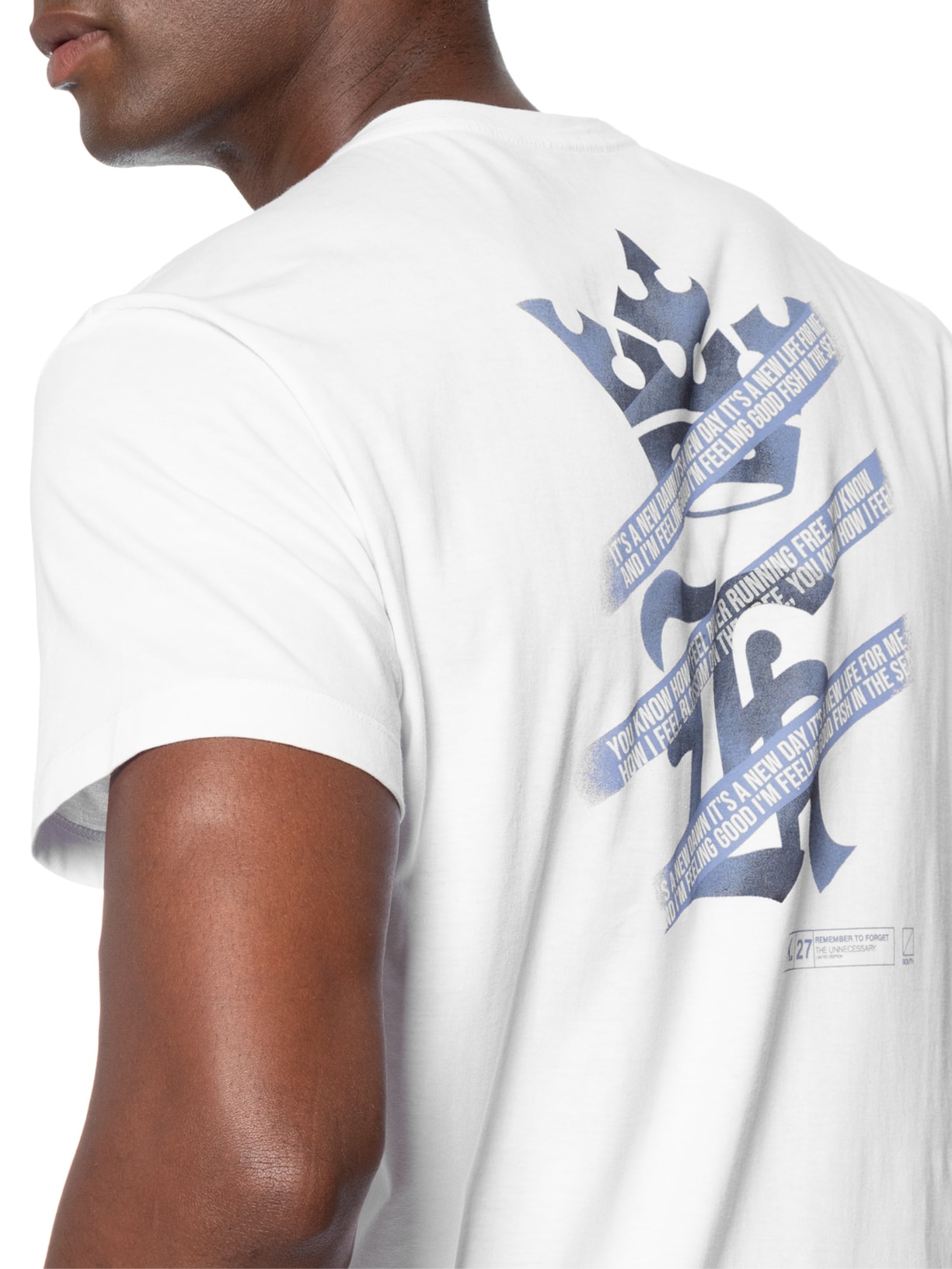 Camiseta Masculina Estampada Logo Feeling Good Branco Sergio K