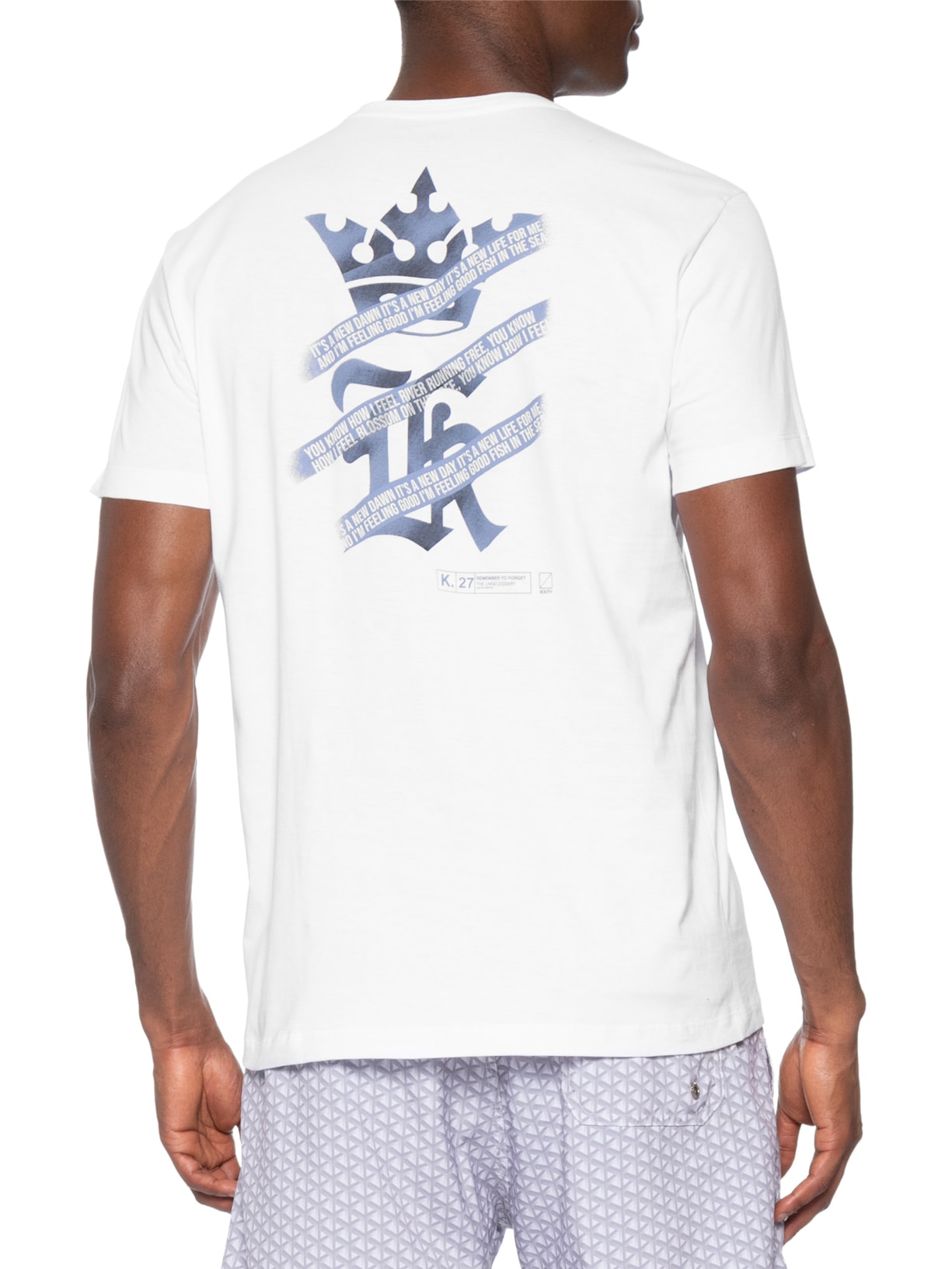 Camiseta Masculina Estampada Logo Feeling Good – Branco Sergio K