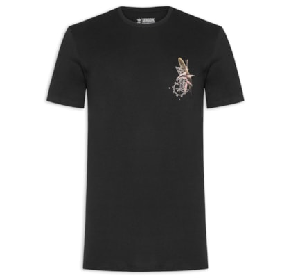 Camiseta Masculina Estampada Logo Mania - Preto