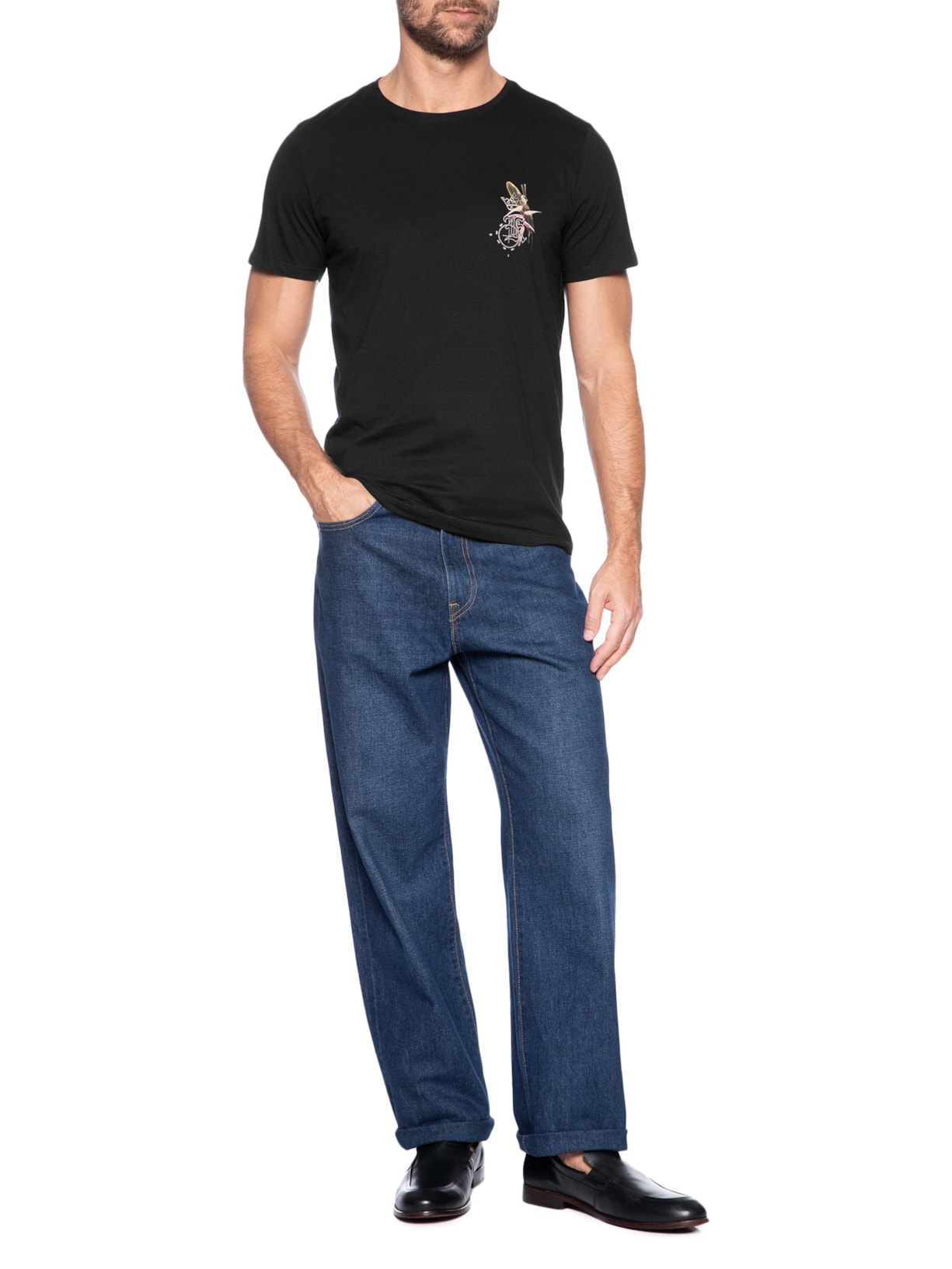 Camiseta Masculina Estampada Logo Mania Preto Sergio K