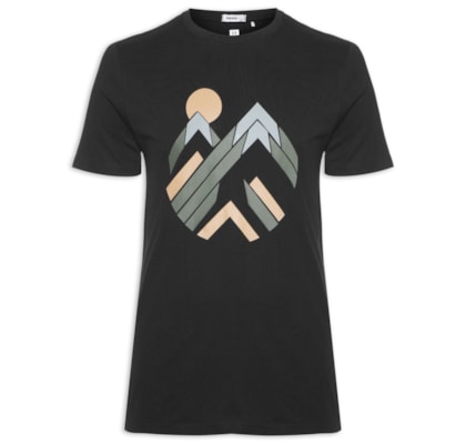 Camiseta Masculina Estampada Manga Curta - Preto