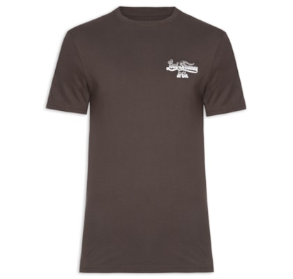 Camiseta Masculina Estampada - Marrom