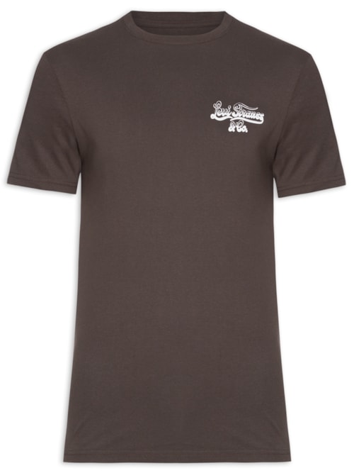 Camiseta Masculina Estampada - Marrom