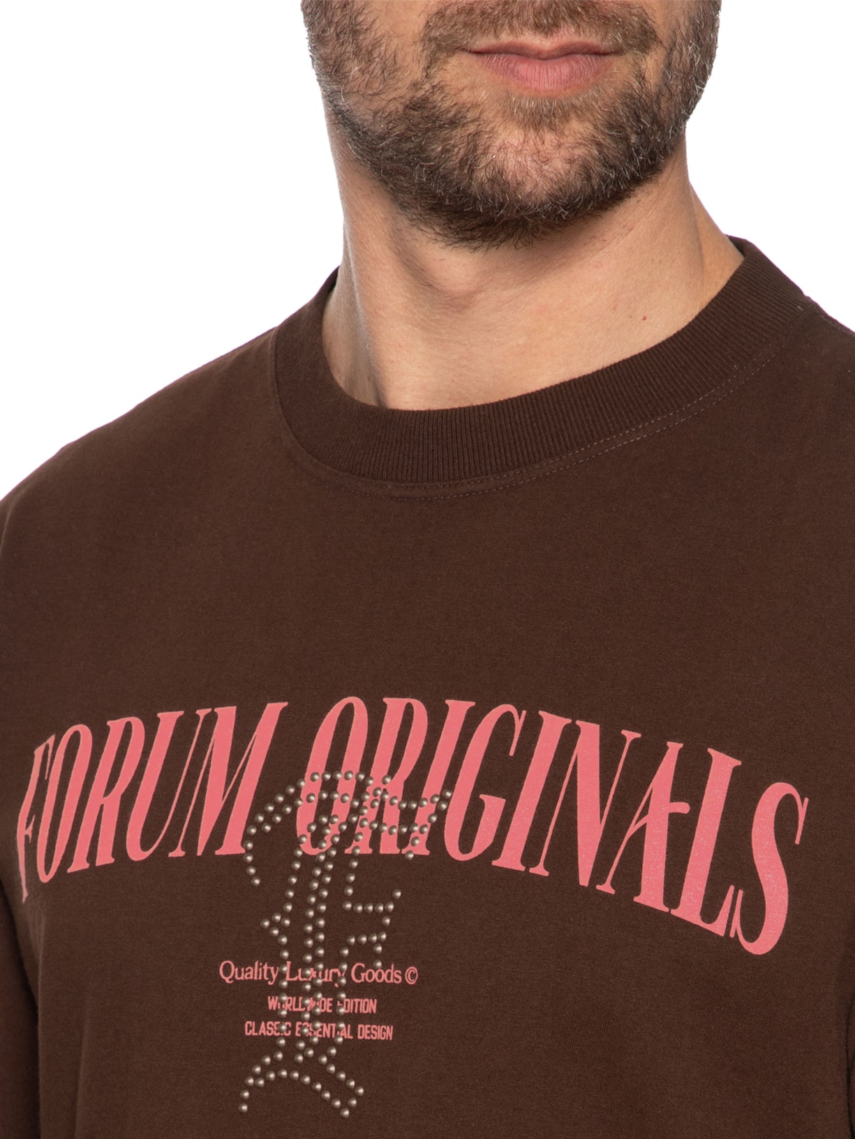 Camiseta Masculina Estampada Marrom Forum