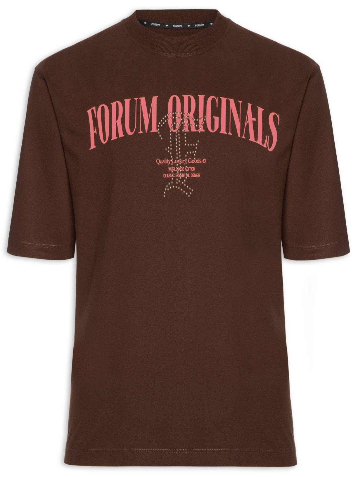 Camiseta Masculina Estampada - Marrom