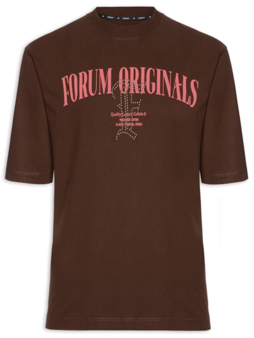 Camiseta Masculina Estampada - Marrom