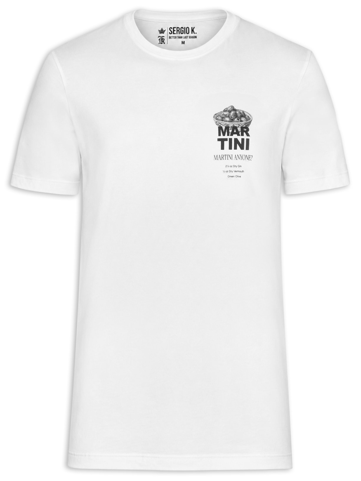 Camiseta Masculina Estampada Martini Anyone Branco Sergio K
