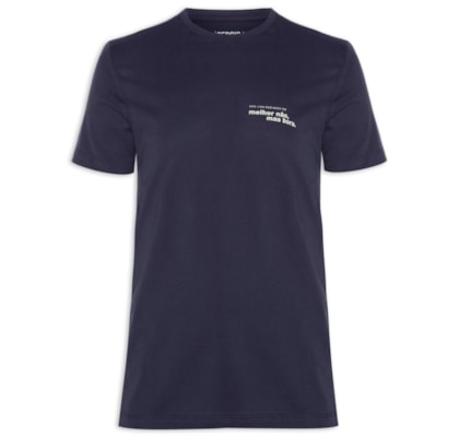Camiseta Masculina Estampada Melhor Não, Mas Bora - Azul