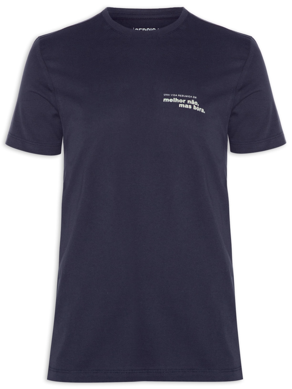 Camiseta Masculina Estampada Melhor Não, Mas Bora - Azul