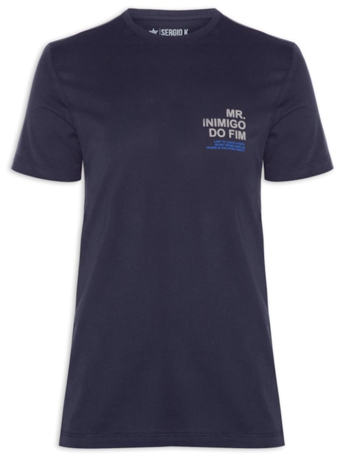Camiseta Masculina Estampada Mr. Inimigo Do Fim - Azul