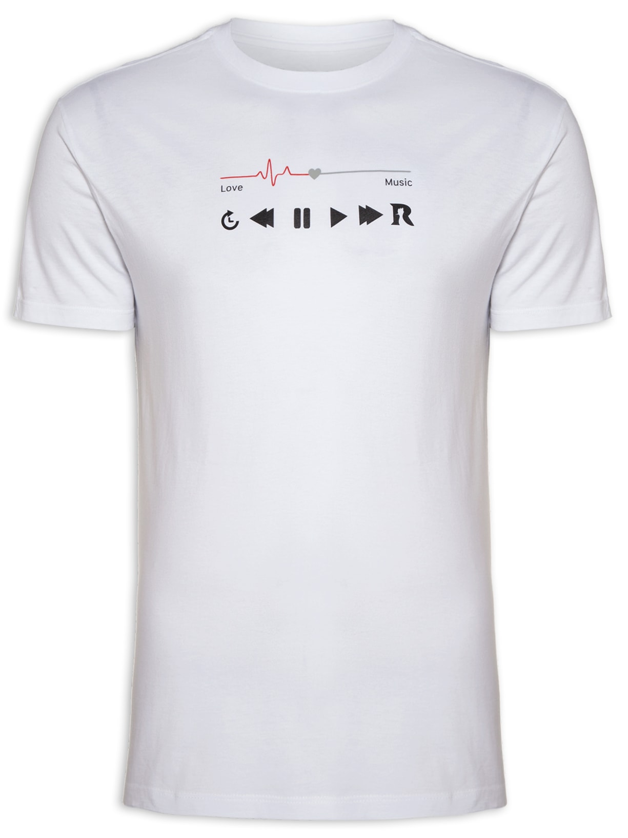 Camiseta Masculina Estampada Música è Vida Off White Reserva