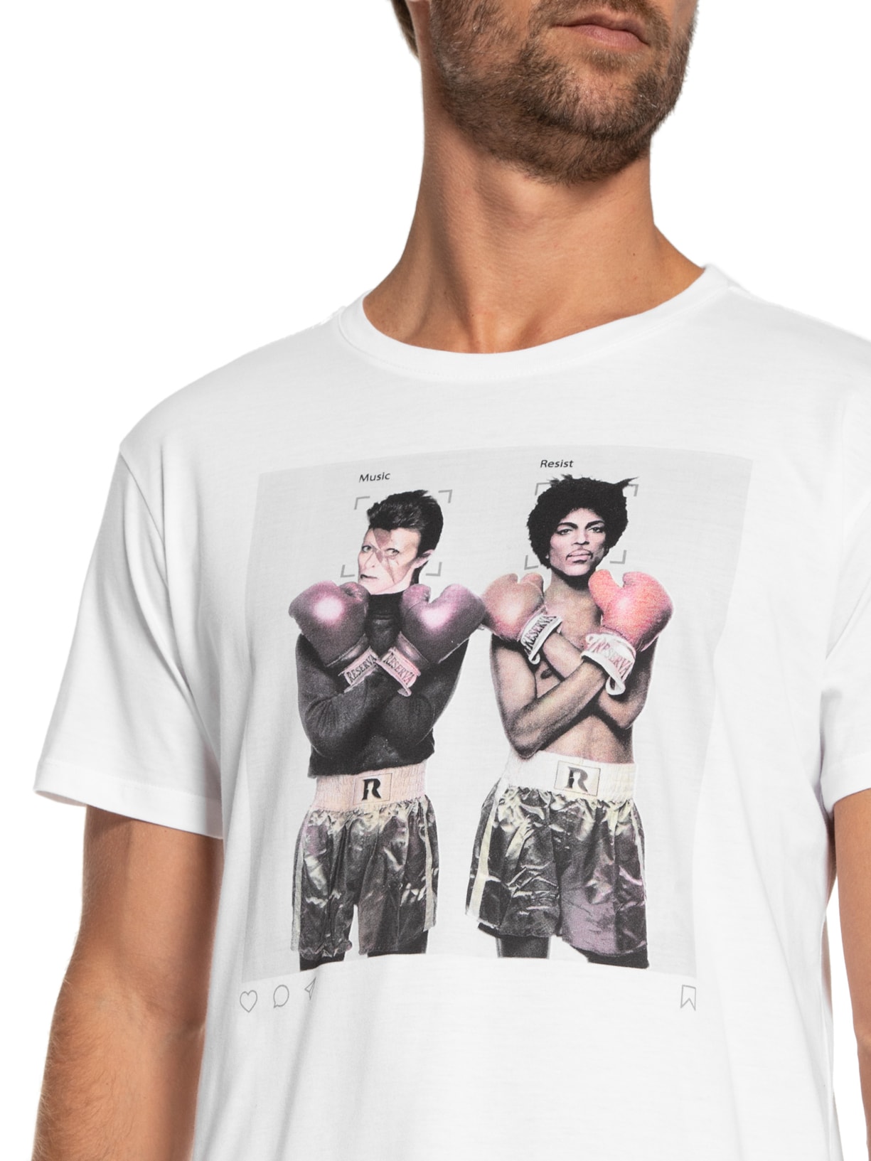 Camiseta Masculina Estampada Música Resiste Branco Reserva