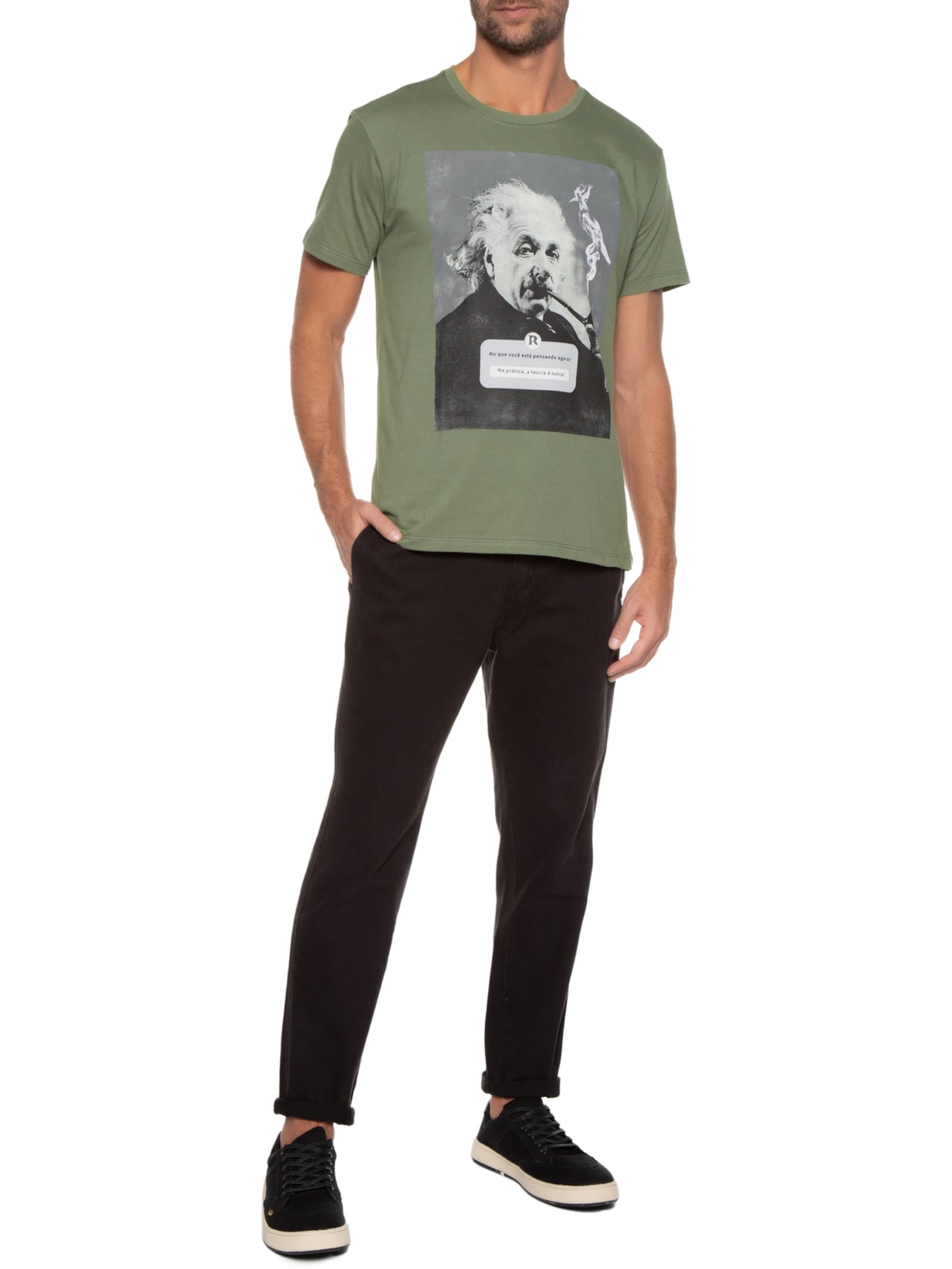 Camiseta Masculina Estampada Na Prática Verde Reserva