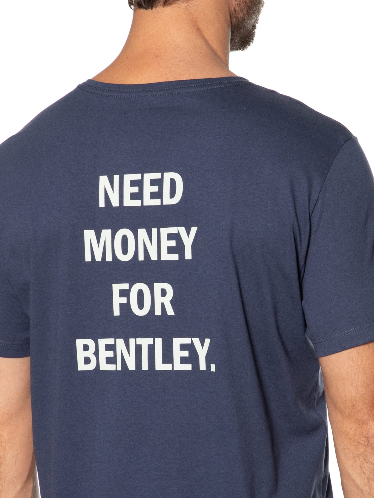Camiseta Masculina Estampada Need Money For Azul Sergio K