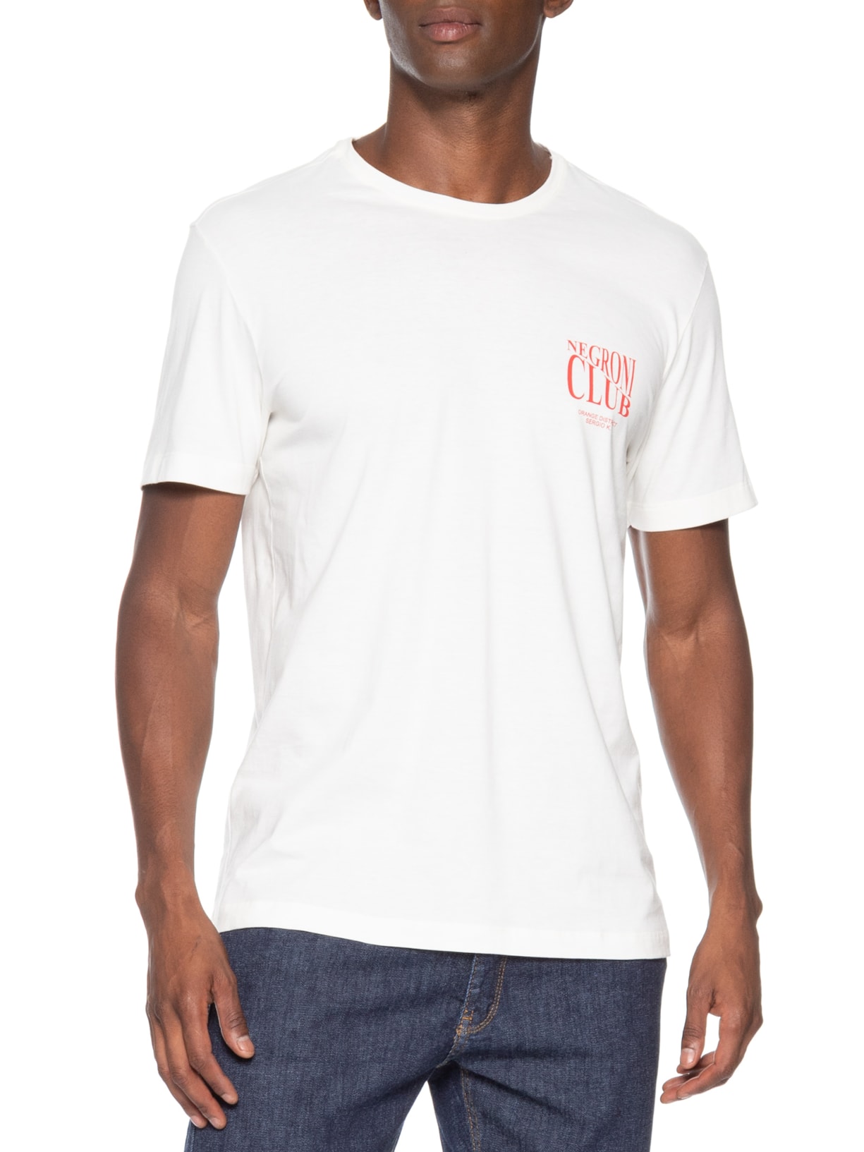 Camiseta Masculina Estampada Negroni Club Branco Sergio K