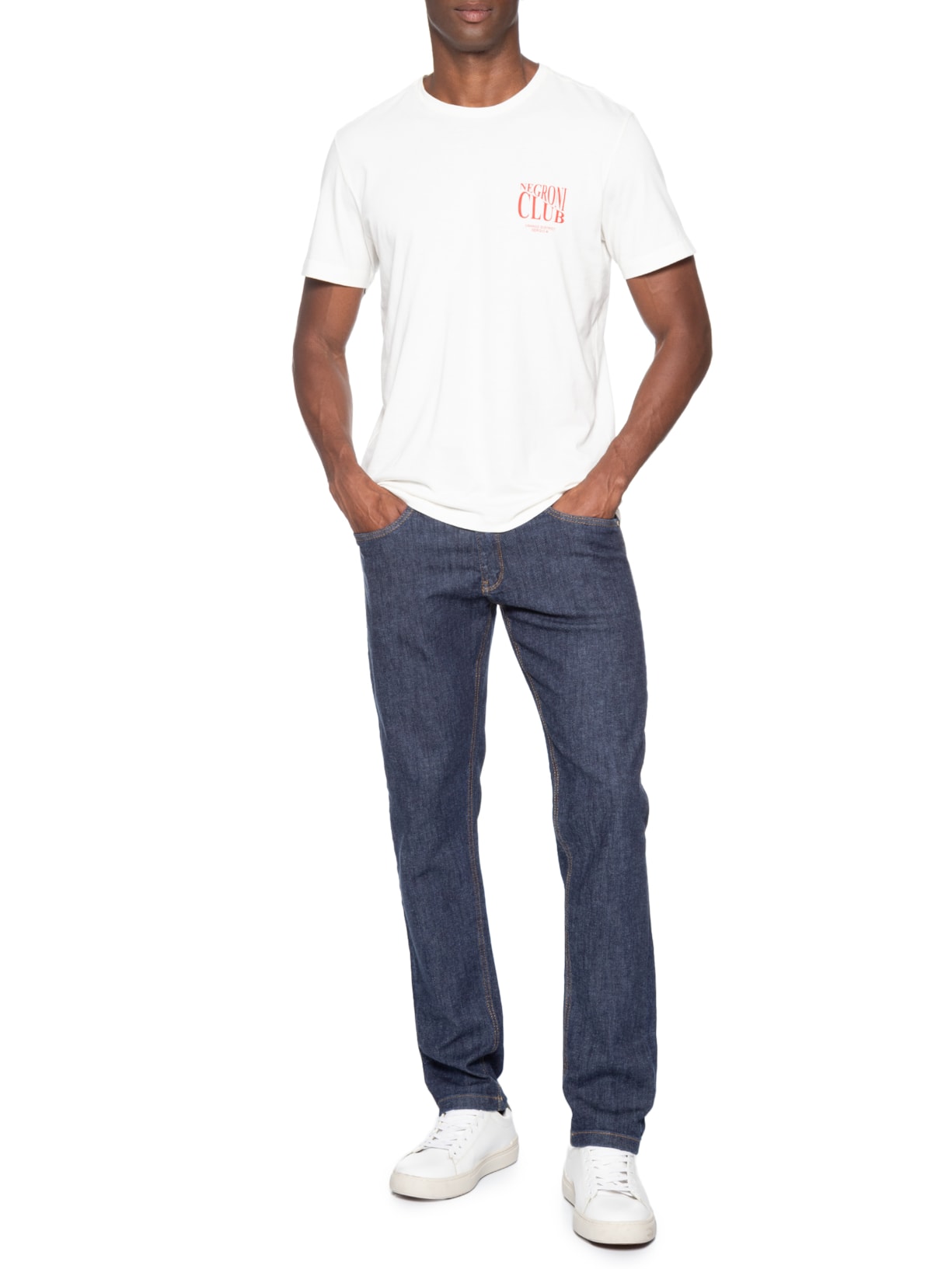 Camiseta Masculina Estampada Negroni Club – Branco Sergio K