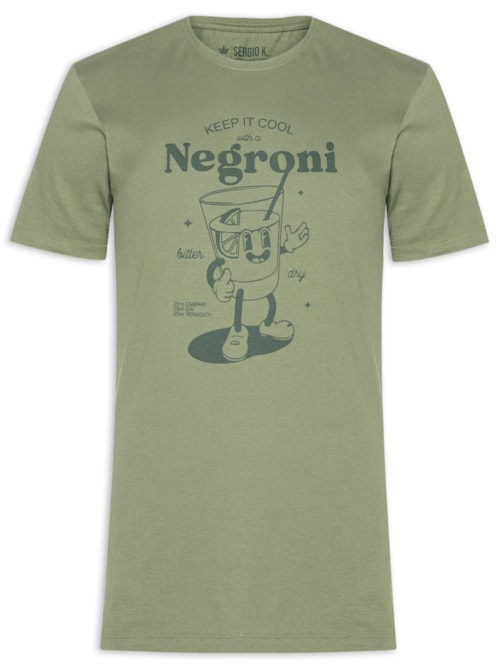 Camiseta Masculina Estampada Negroni Cup - Verde