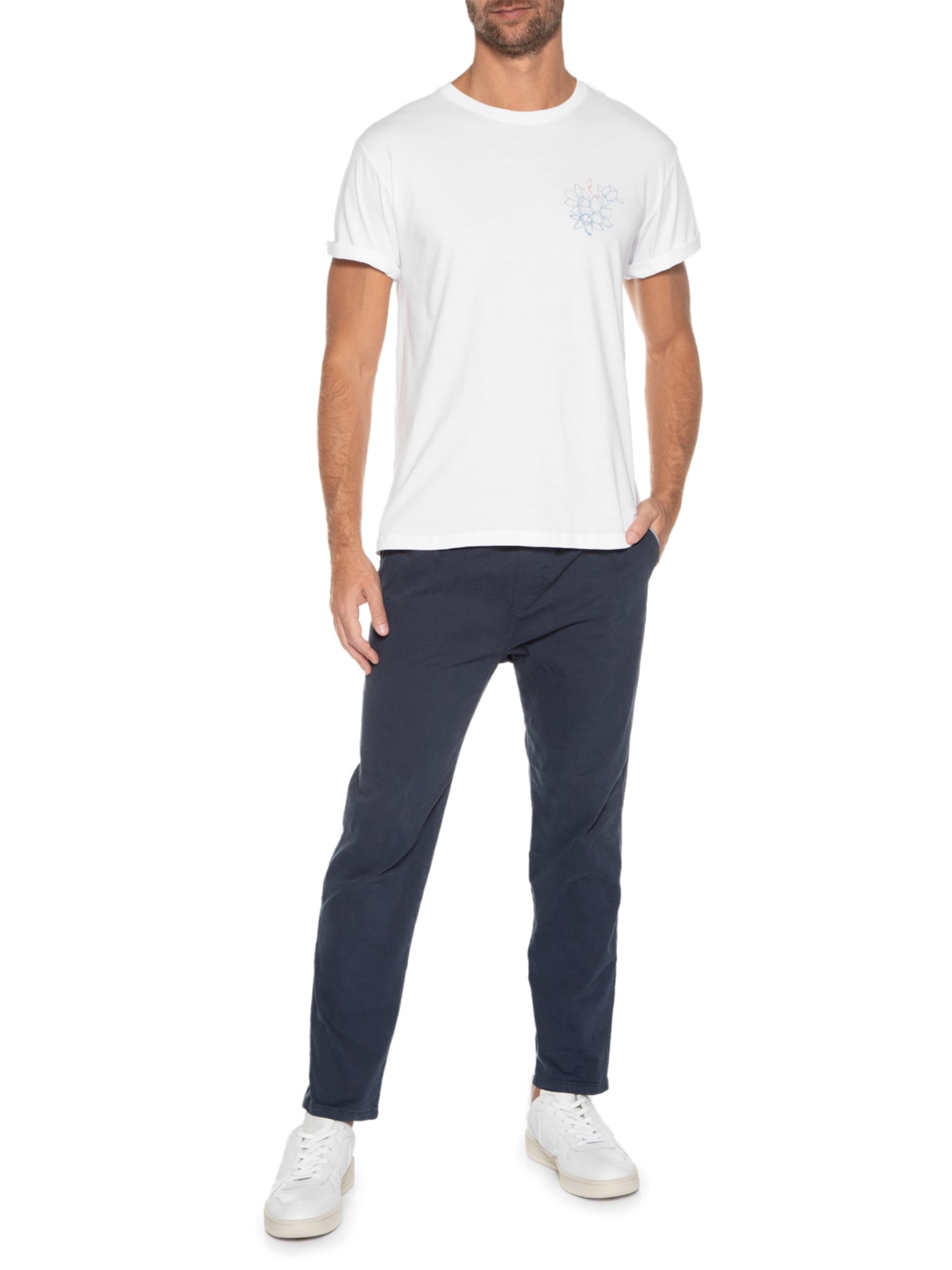 Camiseta Masculina Estampada Old Wave Branco Reserva