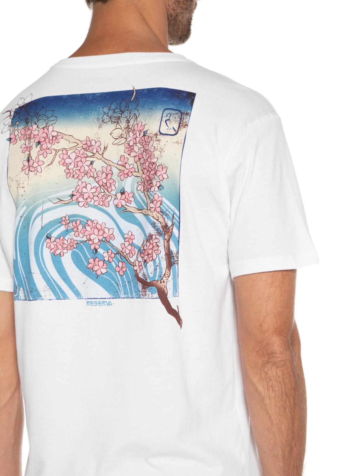 Camiseta Masculina Estampada Old Wave Branco Reserva