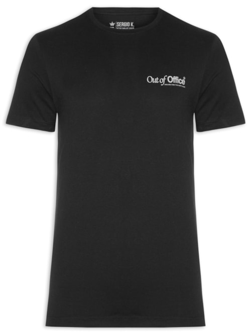 Camiseta Masculina Estampada Out Of Office - Preto