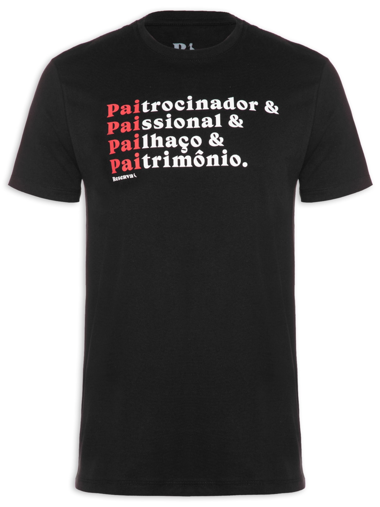 Camiseta Masculina Estampada Paitrocinador - Preto