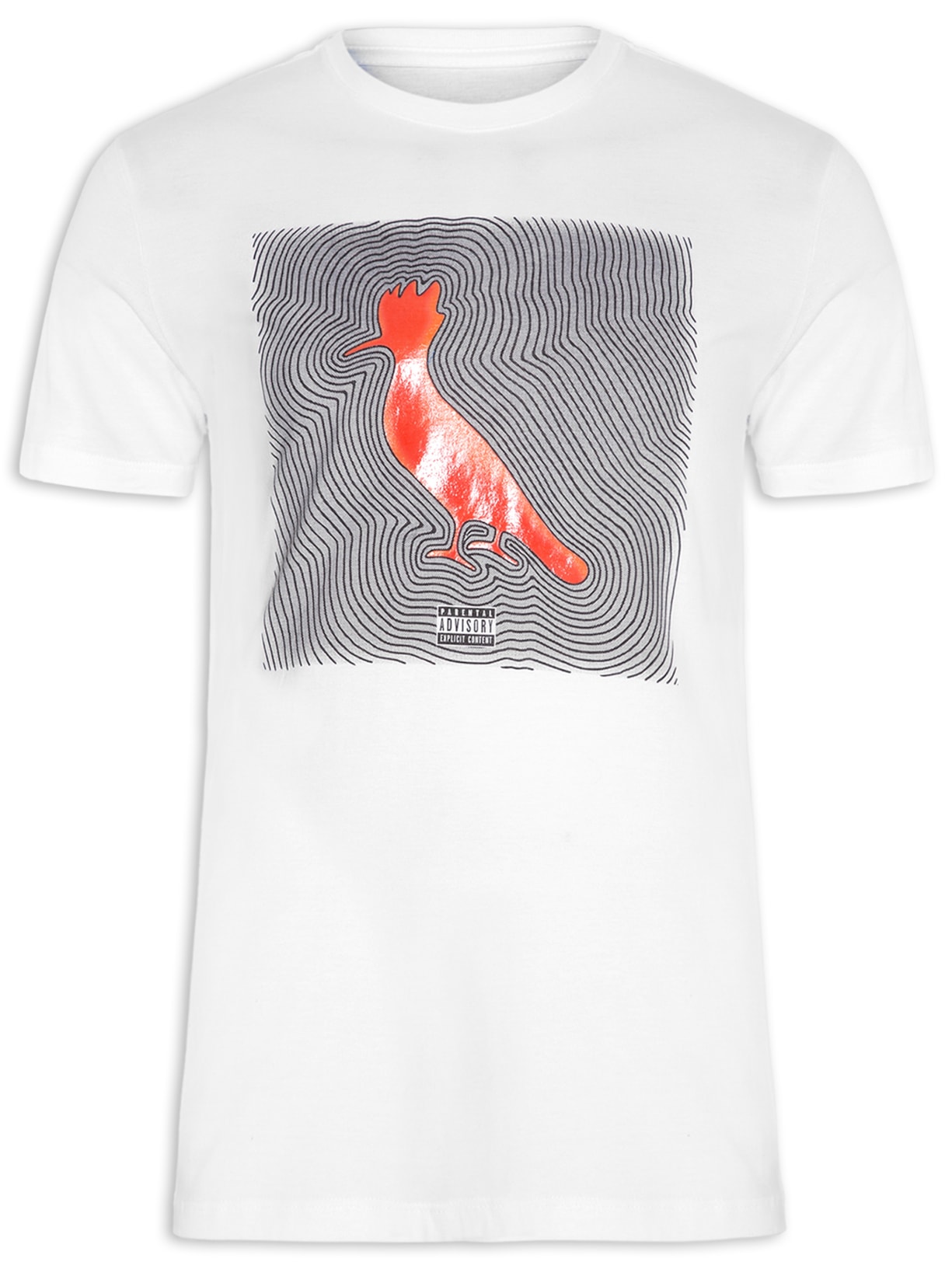 Camiseta Masculina Estampada Parental Advisory - Branco