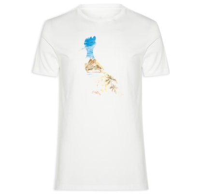 Camiseta Masculina Estampada Pica Pau Aquarela Ipa - Off White