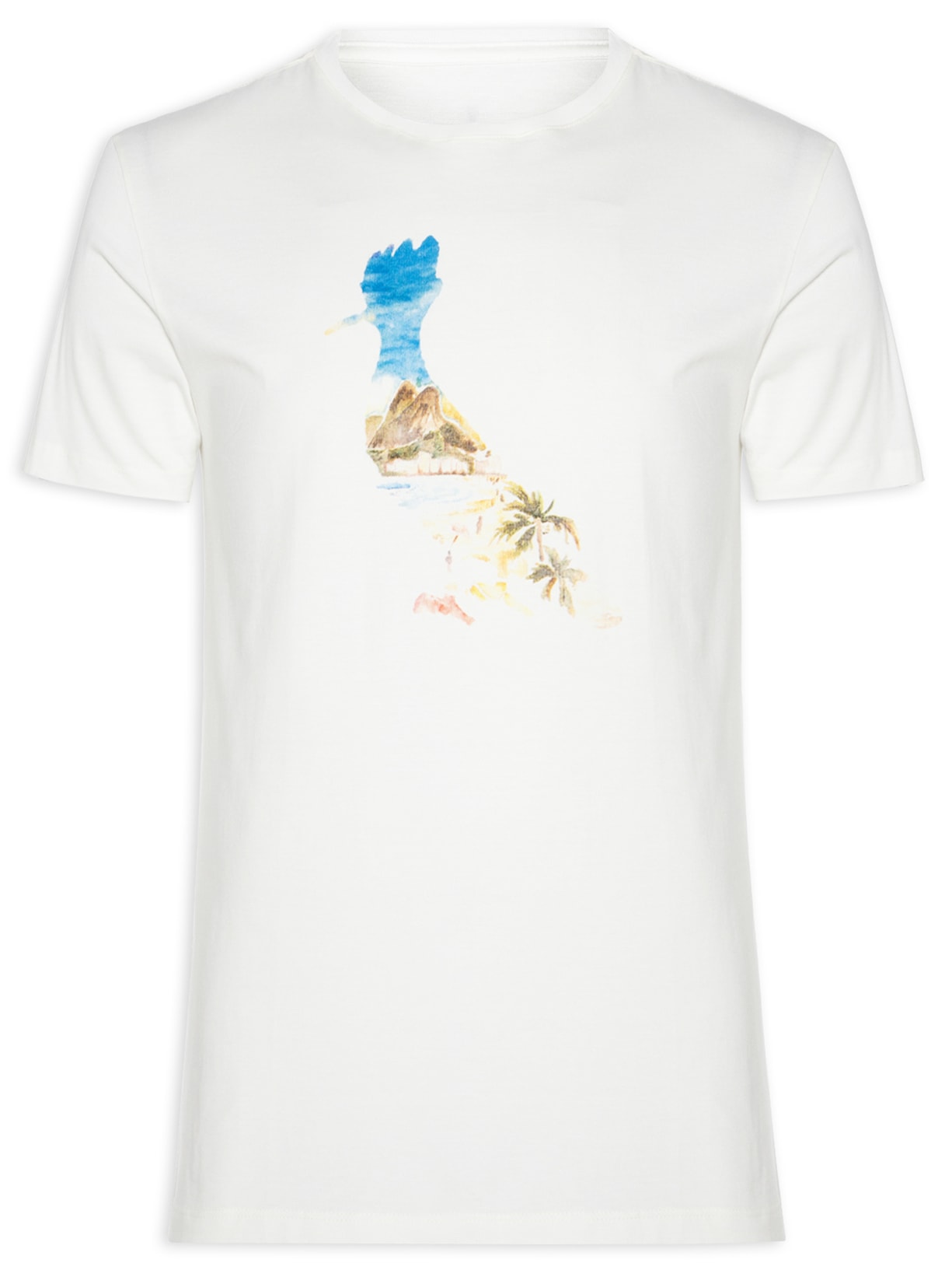 Camiseta Masculina Estampada Pica Pau Aquarela Ipa - Off White