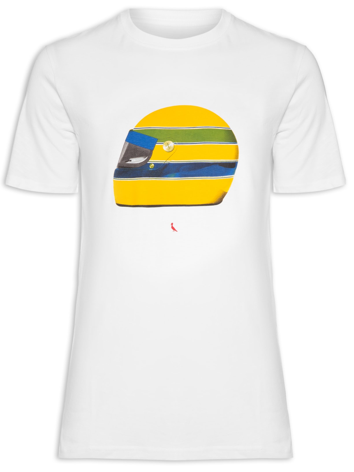 Camiseta Masculina Estampada Pica Pau Capacete Senna - Branco