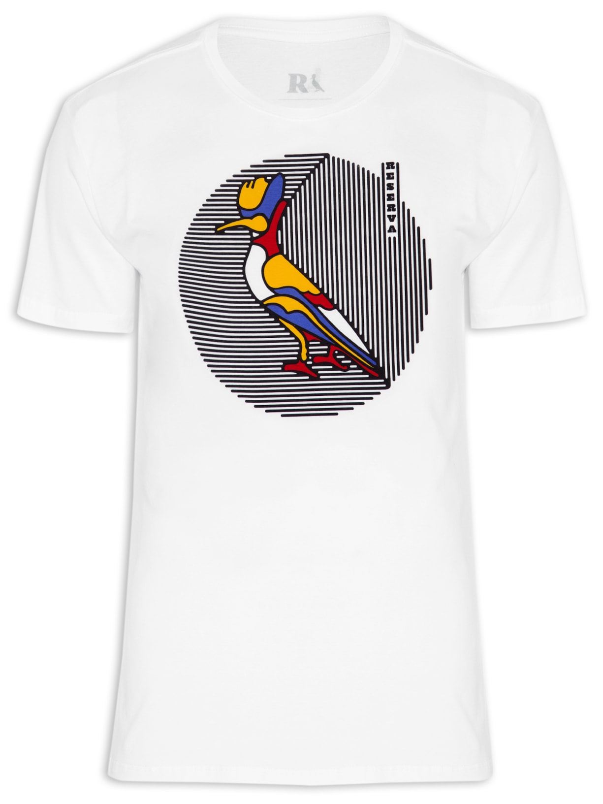 Camiseta Masculina Estampada Pica-pau Circle - Branco