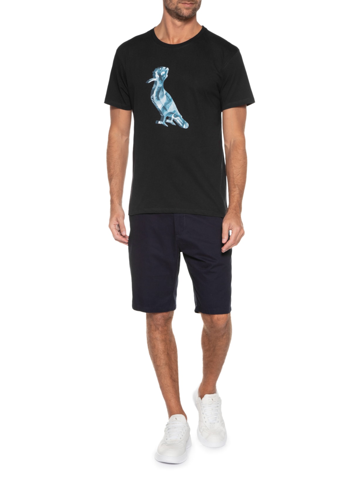 Camiseta Masculina Estampada Pica-pau Fluid Preto Reserva