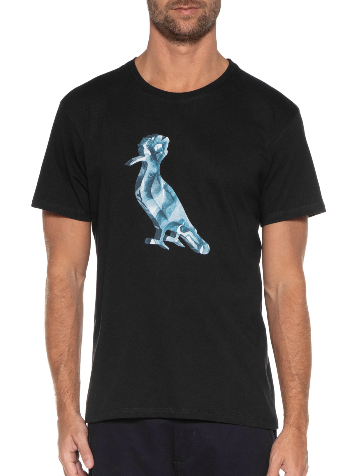 Camiseta Masculina Estampada Pica-pau Fluid Preto Reserva